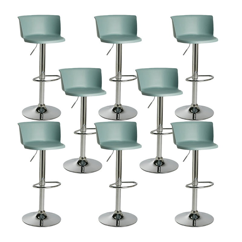 Industrial Backrest Armless Counter Stool Iron Cafe Bar Stool with Adjustable Cushion Aqua 8 Piece Set Clearhalo 'Bar Furniture' 'Bar Stools' 'bar_stools' 'furn' 'furn_bar_stools' 'Furniture' 'Kitchen & Dining Furniture' 6185500