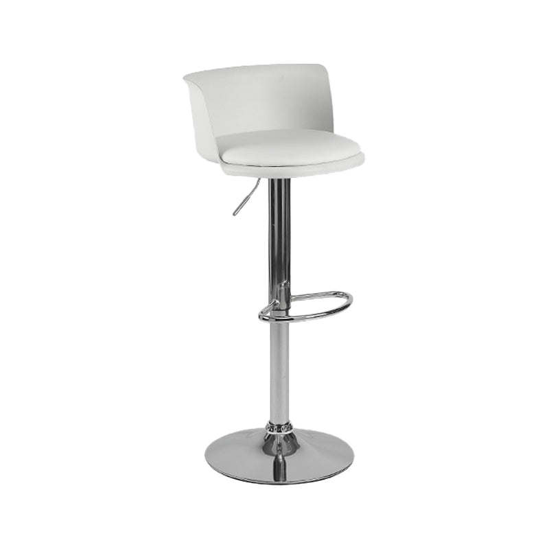 Industrial Backrest Armless Counter Stool Iron Cafe Bar Stool with Adjustable Cushion Textured White 1 Piece Clearhalo 'Bar Furniture' 'Bar Stools' 'bar_stools' 'furn' 'furn_bar_stools' 'Furniture' 'Kitchen & Dining Furniture' 6185502