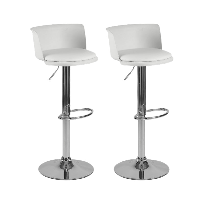 Industrial Backrest Armless Counter Stool Iron Cafe Bar Stool with Adjustable Cushion Textured White 2 Piece Set Clearhalo 'Bar Furniture' 'Bar Stools' 'bar_stools' 'furn' 'furn_bar_stools' 'Furniture' 'Kitchen & Dining Furniture' 6185505