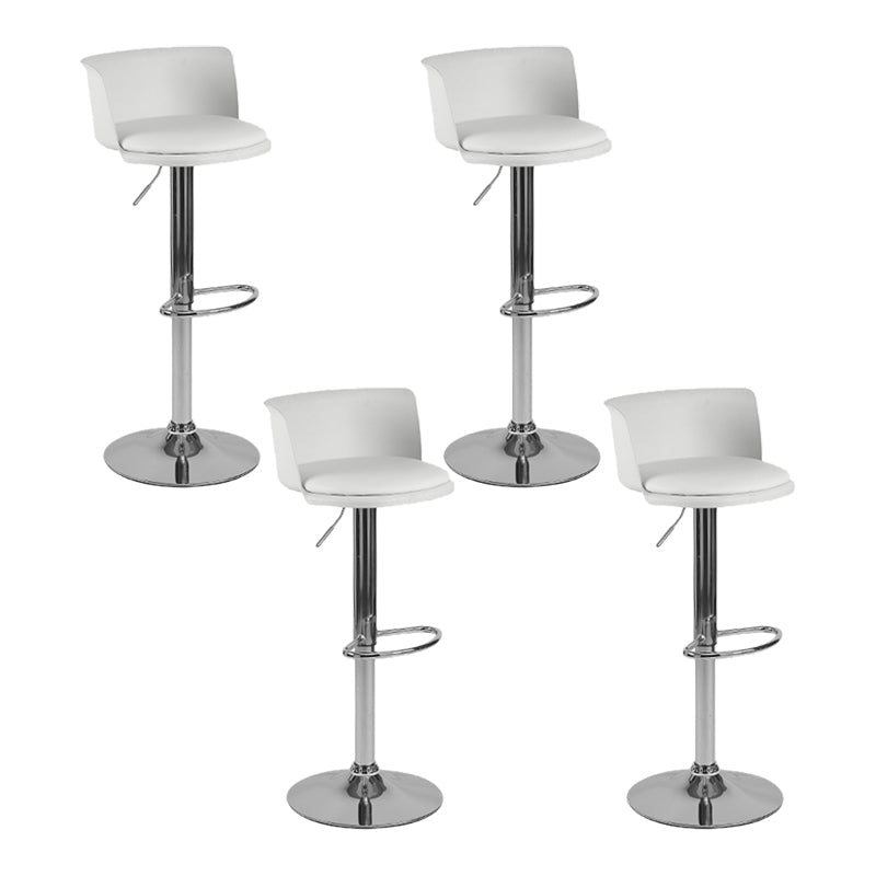 Industrial Backrest Armless Counter Stool Iron Cafe Bar Stool with Adjustable Cushion Textured White 4 Piece Set Clearhalo 'Bar Furniture' 'Bar Stools' 'bar_stools' 'furn' 'furn_bar_stools' 'Furniture' 'Kitchen & Dining Furniture' 6185507