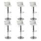 Industrial Backrest Armless Counter Stool Iron Cafe Bar Stool with Adjustable Cushion Textured White 6 Piece Set Clearhalo 'Bar Furniture' 'Bar Stools' 'bar_stools' 'furn' 'furn_bar_stools' 'Furniture' 'Kitchen & Dining Furniture' 6185509