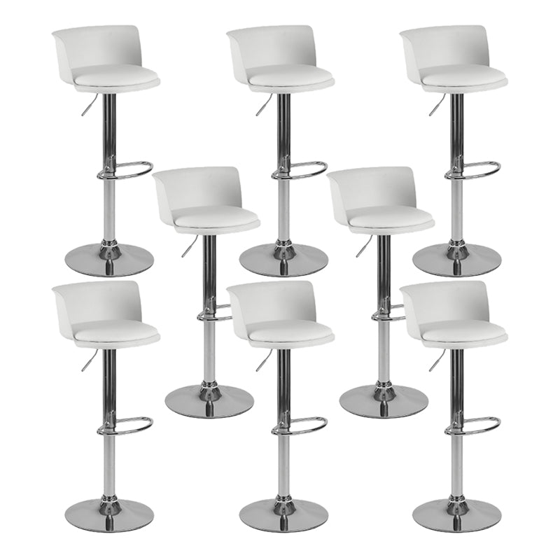 Industrial Backrest Armless Counter Stool Iron Cafe Bar Stool with Adjustable Cushion Textured White 8 Piece Set Clearhalo 'Bar Furniture' 'Bar Stools' 'bar_stools' 'furn' 'furn_bar_stools' 'Furniture' 'Kitchen & Dining Furniture' 6185510