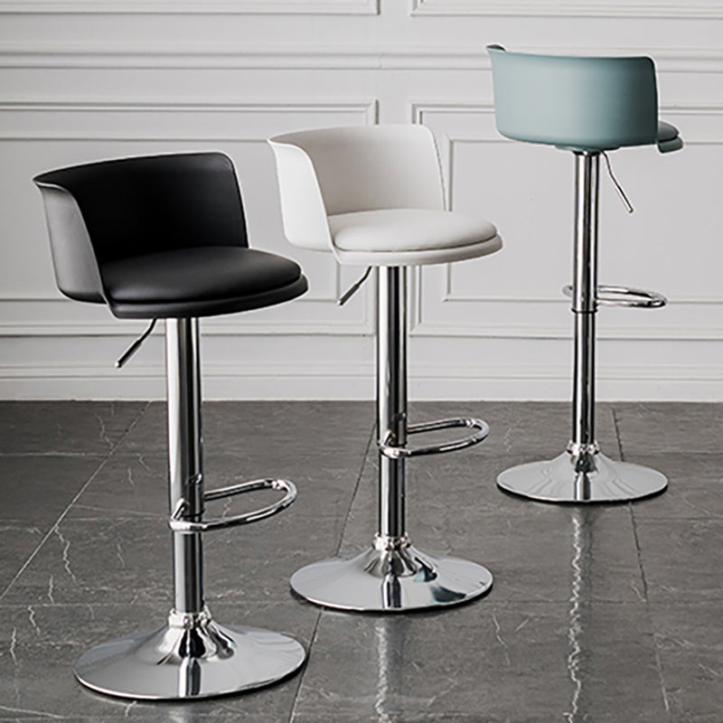 Industrial Backrest Armless Counter Stool Iron Cafe Bar Stool with Adjustable Cushion Clearhalo 'Bar Furniture' 'Bar Stools' 'bar_stools' 'furn' 'furn_bar_stools' 'Furniture' 'Kitchen & Dining Furniture' 6185511