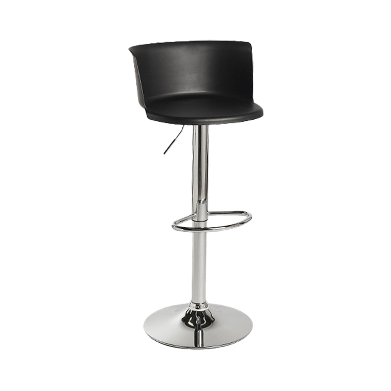 Industrial Backrest Armless Counter Stool Iron Cafe Bar Stool with Adjustable Cushion Black 1 Piece Clearhalo 'Bar Furniture' 'Bar Stools' 'bar_stools' 'furn' 'furn_bar_stools' 'Furniture' 'Kitchen & Dining Furniture' 6185512