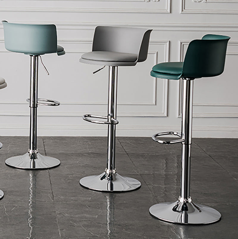 Industrial Backrest Armless Counter Stool Iron Cafe Bar Stool with Adjustable Cushion Clearhalo 'Bar Furniture' 'Bar Stools' 'bar_stools' 'furn' 'furn_bar_stools' 'Furniture' 'Kitchen & Dining Furniture' 6185513