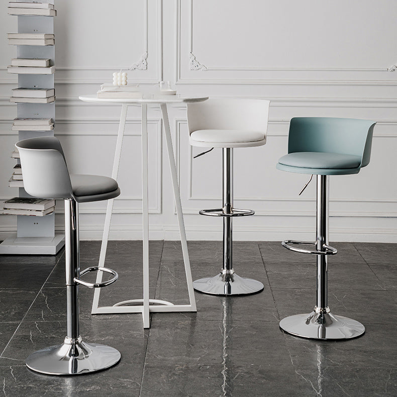 Industrial Backrest Armless Counter Stool Iron Cafe Bar Stool with Adjustable Cushion Clearhalo 'Bar Furniture' 'Bar Stools' 'bar_stools' 'furn' 'furn_bar_stools' 'Furniture' 'Kitchen & Dining Furniture' 6185514