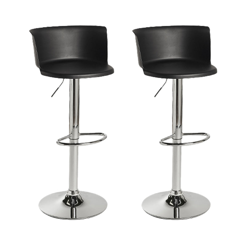 Industrial Backrest Armless Counter Stool Iron Cafe Bar Stool with Adjustable Cushion Black 2 Piece Set Clearhalo 'Bar Furniture' 'Bar Stools' 'bar_stools' 'furn' 'furn_bar_stools' 'Furniture' 'Kitchen & Dining Furniture' 6185515