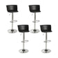 Industrial Backrest Armless Counter Stool Iron Cafe Bar Stool with Adjustable Cushion Black 4 Piece Set Clearhalo 'Bar Furniture' 'Bar Stools' 'bar_stools' 'furn' 'furn_bar_stools' 'Furniture' 'Kitchen & Dining Furniture' 6185516