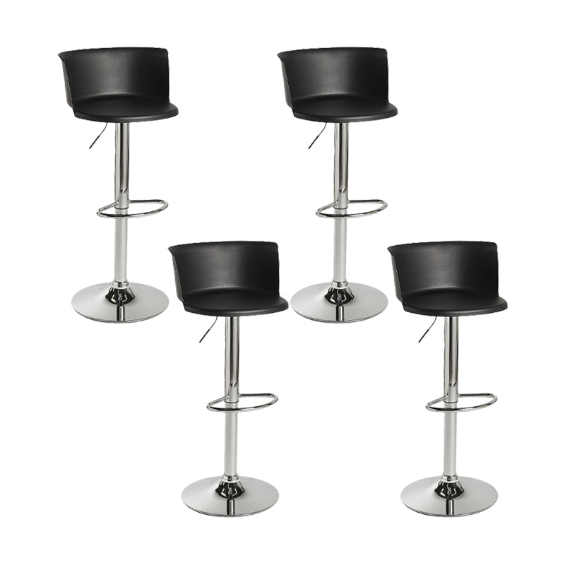Industrial Backrest Armless Counter Stool Iron Cafe Bar Stool with Adjustable Cushion Black 4 Piece Set Clearhalo 'Bar Furniture' 'Bar Stools' 'bar_stools' 'furn' 'furn_bar_stools' 'Furniture' 'Kitchen & Dining Furniture' 6185516