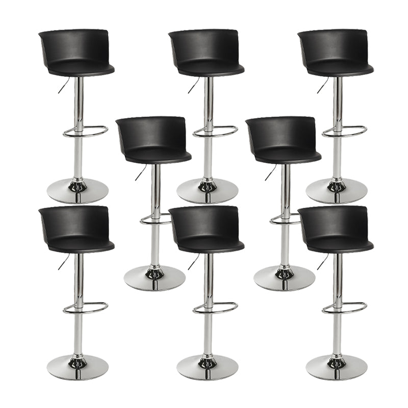 Industrial Backrest Armless Counter Stool Iron Cafe Bar Stool with Adjustable Cushion Black 8 Piece Set Clearhalo 'Bar Furniture' 'Bar Stools' 'bar_stools' 'furn' 'furn_bar_stools' 'Furniture' 'Kitchen & Dining Furniture' 6185518