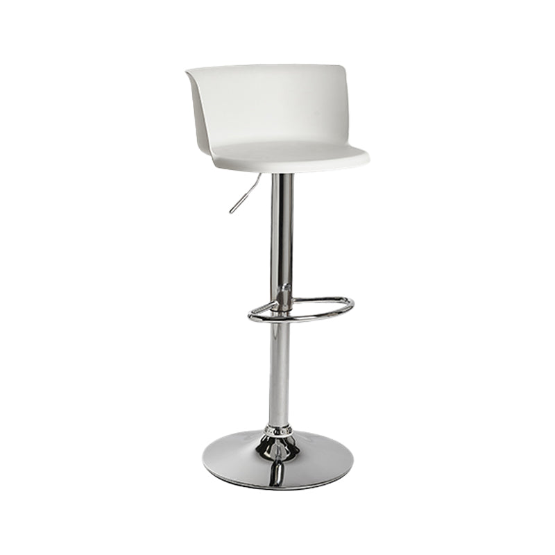Industrial Backrest Armless Counter Stool Iron Cafe Bar Stool with Adjustable Cushion White 1 Piece Clearhalo 'Bar Furniture' 'Bar Stools' 'bar_stools' 'furn' 'furn_bar_stools' 'Furniture' 'Kitchen & Dining Furniture' 6185519