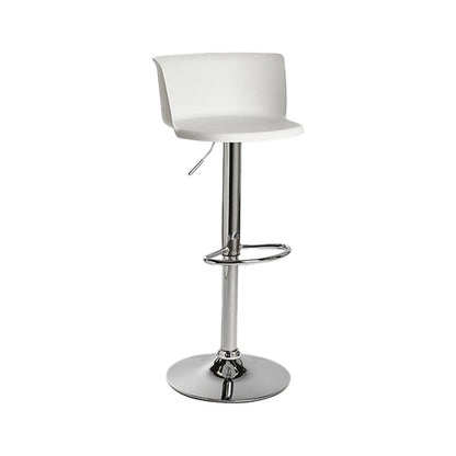 Industrial Backrest Armless Counter Stool Iron Cafe Bar Stool with Adjustable Cushion White 1 Piece Clearhalo 'Bar Furniture' 'Bar Stools' 'bar_stools' 'furn' 'furn_bar_stools' 'Furniture' 'Kitchen & Dining Furniture' 6185519