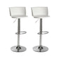 Industrial Backrest Armless Counter Stool Iron Cafe Bar Stool with Adjustable Cushion White 2 Piece Set Clearhalo 'Bar Furniture' 'Bar Stools' 'bar_stools' 'furn' 'furn_bar_stools' 'Furniture' 'Kitchen & Dining Furniture' 6185520