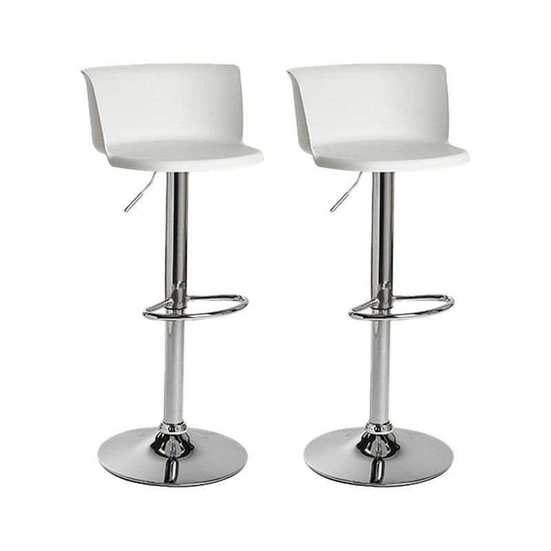 Industrial Backrest Armless Counter Stool Iron Cafe Bar Stool with Adjustable Cushion White 2 Piece Set Clearhalo 'Bar Furniture' 'Bar Stools' 'bar_stools' 'furn' 'furn_bar_stools' 'Furniture' 'Kitchen & Dining Furniture' 6185520