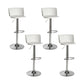 Industrial Backrest Armless Counter Stool Iron Cafe Bar Stool with Adjustable Cushion White 4 Piece Set Clearhalo 'Bar Furniture' 'Bar Stools' 'bar_stools' 'furn' 'furn_bar_stools' 'Furniture' 'Kitchen & Dining Furniture' 6185521