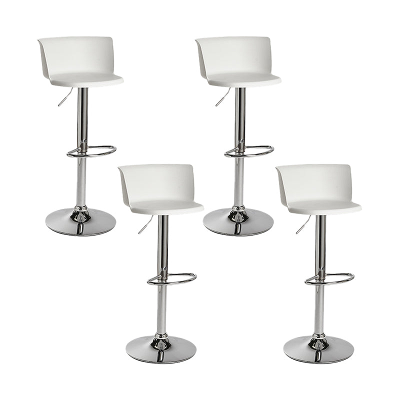 Industrial Backrest Armless Counter Stool Iron Cafe Bar Stool with Adjustable Cushion White 4 Piece Set Clearhalo 'Bar Furniture' 'Bar Stools' 'bar_stools' 'furn' 'furn_bar_stools' 'Furniture' 'Kitchen & Dining Furniture' 6185521