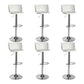 Industrial Backrest Armless Counter Stool Iron Cafe Bar Stool with Adjustable Cushion White 6 Piece Set Clearhalo 'Bar Furniture' 'Bar Stools' 'bar_stools' 'furn' 'furn_bar_stools' 'Furniture' 'Kitchen & Dining Furniture' 6185522