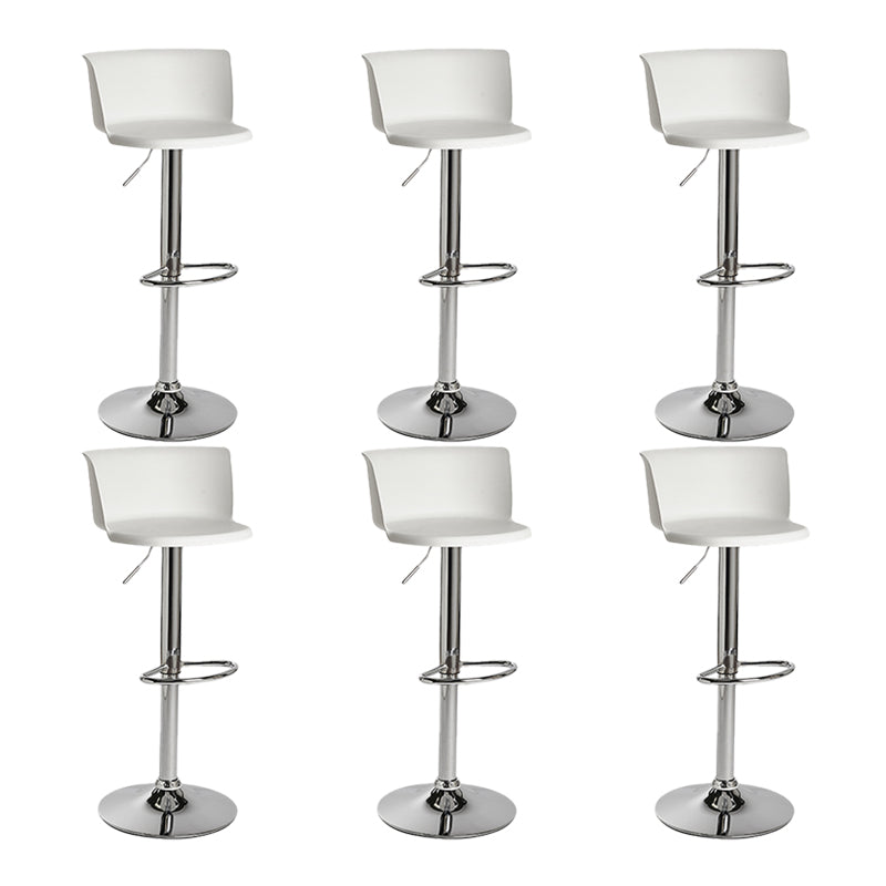 Industrial Backrest Armless Counter Stool Iron Cafe Bar Stool with Adjustable Cushion White 6 Piece Set Clearhalo 'Bar Furniture' 'Bar Stools' 'bar_stools' 'furn' 'furn_bar_stools' 'Furniture' 'Kitchen & Dining Furniture' 6185522