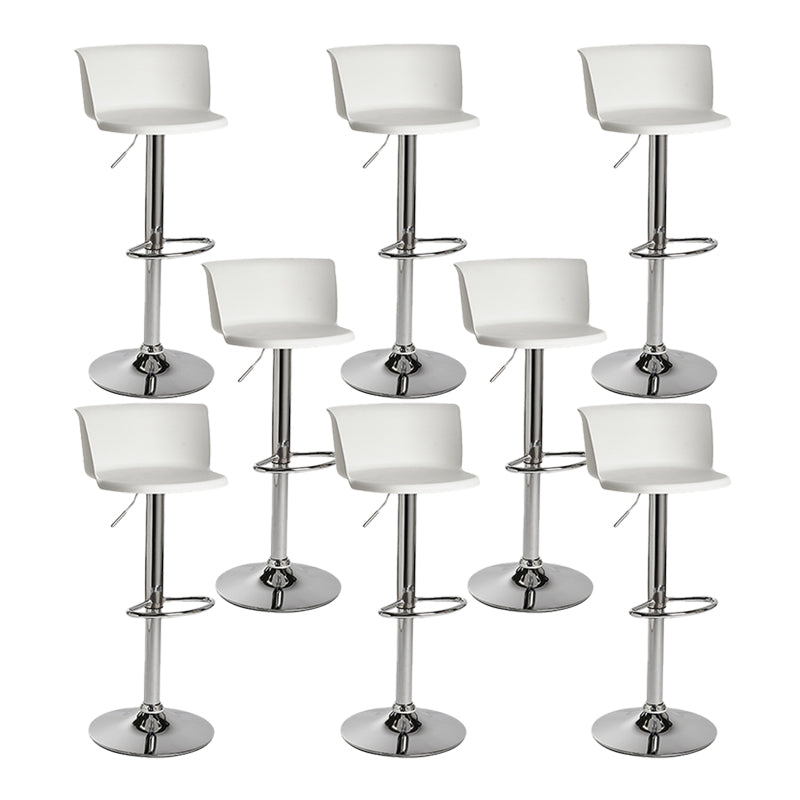 Industrial Backrest Armless Counter Stool Iron Cafe Bar Stool with Adjustable Cushion White 8 Piece Set Clearhalo 'Bar Furniture' 'Bar Stools' 'bar_stools' 'furn' 'furn_bar_stools' 'Furniture' 'Kitchen & Dining Furniture' 6185523