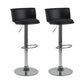 Industrial Backrest Armless Counter Stool Iron Cafe Bar Stool with Adjustable Cushion Gloss Black 2 Piece Set Clearhalo 'Bar Furniture' 'Bar Stools' 'bar_stools' 'furn' 'furn_bar_stools' 'Furniture' 'Kitchen & Dining Furniture' 6185525