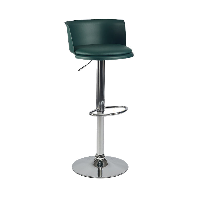 Industrial Backrest Armless Counter Stool Iron Cafe Bar Stool with Adjustable Cushion Dark Green 1 Piece Clearhalo 'Bar Furniture' 'Bar Stools' 'bar_stools' 'furn' 'furn_bar_stools' 'Furniture' 'Kitchen & Dining Furniture' 6185529