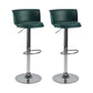 Industrial Backrest Armless Counter Stool Iron Cafe Bar Stool with Adjustable Cushion Dark Green 2 Piece Set Clearhalo 'Bar Furniture' 'Bar Stools' 'bar_stools' 'furn' 'furn_bar_stools' 'Furniture' 'Kitchen & Dining Furniture' 6185530