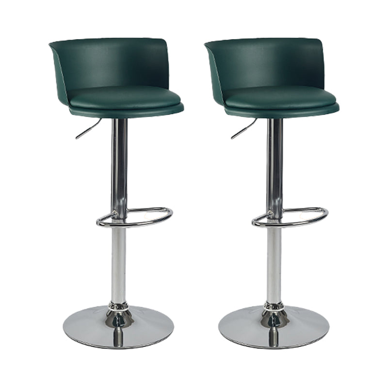 Industrial Backrest Armless Counter Stool Iron Cafe Bar Stool with Adjustable Cushion Dark Green 2 Piece Set Clearhalo 'Bar Furniture' 'Bar Stools' 'bar_stools' 'furn' 'furn_bar_stools' 'Furniture' 'Kitchen & Dining Furniture' 6185530