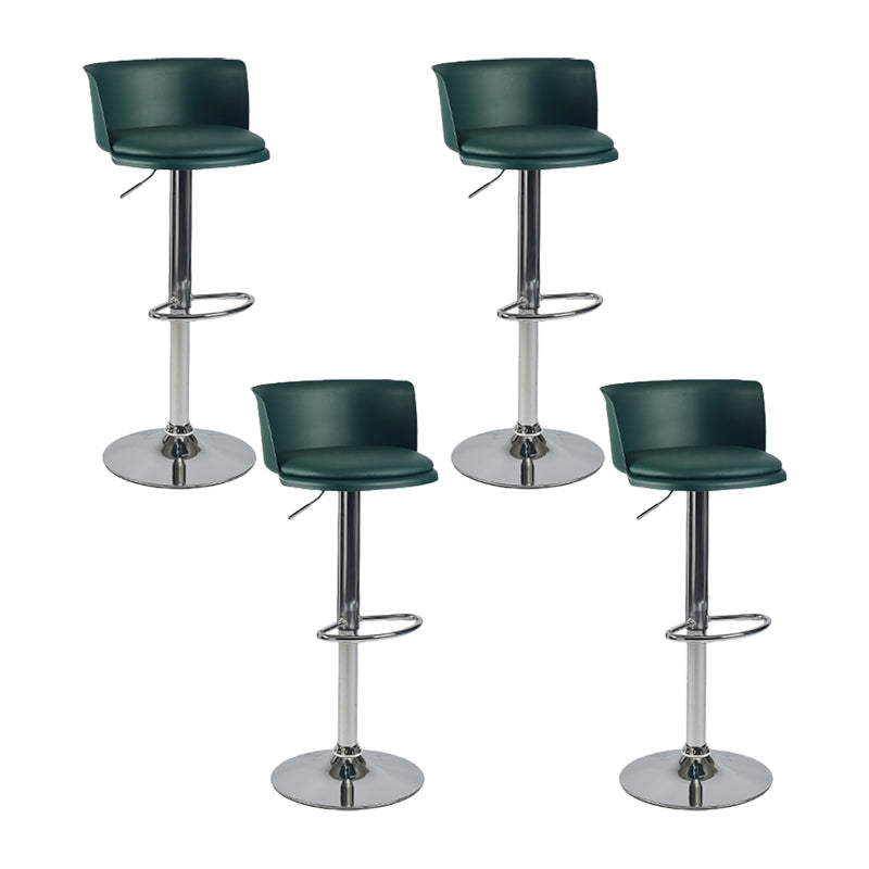 Industrial Backrest Armless Counter Stool Iron Cafe Bar Stool with Adjustable Cushion Dark Green 4 Piece Set Clearhalo 'Bar Furniture' 'Bar Stools' 'bar_stools' 'furn' 'furn_bar_stools' 'Furniture' 'Kitchen & Dining Furniture' 6185531