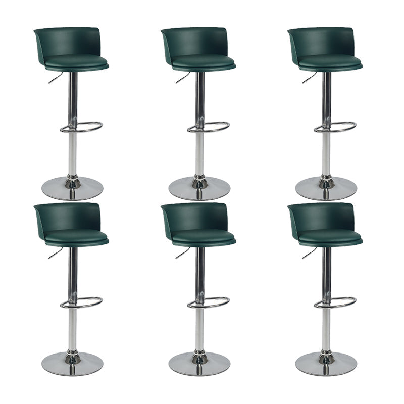 Industrial Backrest Armless Counter Stool Iron Cafe Bar Stool with Adjustable Cushion Dark Green 6 Piece Set Clearhalo 'Bar Furniture' 'Bar Stools' 'bar_stools' 'furn' 'furn_bar_stools' 'Furniture' 'Kitchen & Dining Furniture' 6185532