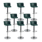 Industrial Backrest Armless Counter Stool Iron Cafe Bar Stool with Adjustable Cushion Dark Green 8 Piece Set Clearhalo 'Bar Furniture' 'Bar Stools' 'bar_stools' 'furn' 'furn_bar_stools' 'Furniture' 'Kitchen & Dining Furniture' 6185533