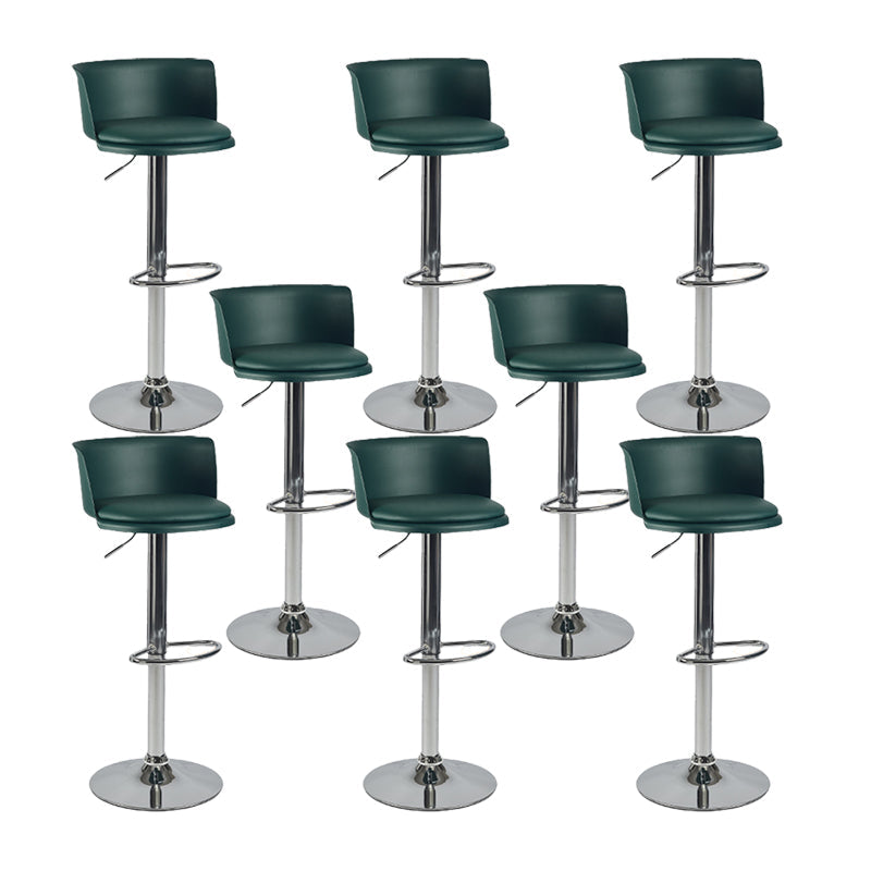Industrial Backrest Armless Counter Stool Iron Cafe Bar Stool with Adjustable Cushion Dark Green 8 Piece Set Clearhalo 'Bar Furniture' 'Bar Stools' 'bar_stools' 'furn' 'furn_bar_stools' 'Furniture' 'Kitchen & Dining Furniture' 6185533