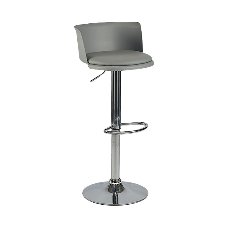 Industrial Backrest Armless Counter Stool Iron Cafe Bar Stool with Adjustable Cushion Smoke Gray 1 Piece Clearhalo 'Bar Furniture' 'Bar Stools' 'bar_stools' 'furn' 'furn_bar_stools' 'Furniture' 'Kitchen & Dining Furniture' 6185534