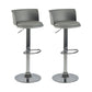 Industrial Backrest Armless Counter Stool Iron Cafe Bar Stool with Adjustable Cushion Smoke Gray 2 Piece Set Clearhalo 'Bar Furniture' 'Bar Stools' 'bar_stools' 'furn' 'furn_bar_stools' 'Furniture' 'Kitchen & Dining Furniture' 6185535