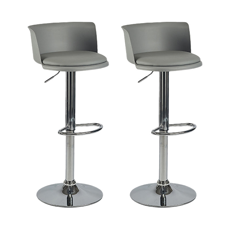 Industrial Backrest Armless Counter Stool Iron Cafe Bar Stool with Adjustable Cushion Smoke Gray 2 Piece Set Clearhalo 'Bar Furniture' 'Bar Stools' 'bar_stools' 'furn' 'furn_bar_stools' 'Furniture' 'Kitchen & Dining Furniture' 6185535