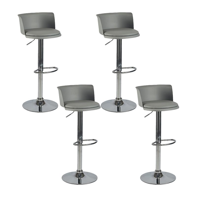 Industrial Backrest Armless Counter Stool Iron Cafe Bar Stool with Adjustable Cushion Smoke Gray 4 Piece Set Clearhalo 'Bar Furniture' 'Bar Stools' 'bar_stools' 'furn' 'furn_bar_stools' 'Furniture' 'Kitchen & Dining Furniture' 6185536