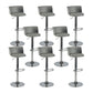 Industrial Backrest Armless Counter Stool Iron Cafe Bar Stool with Adjustable Cushion Smoke Gray 8 Piece Set Clearhalo 'Bar Furniture' 'Bar Stools' 'bar_stools' 'furn' 'furn_bar_stools' 'Furniture' 'Kitchen & Dining Furniture' 6185538