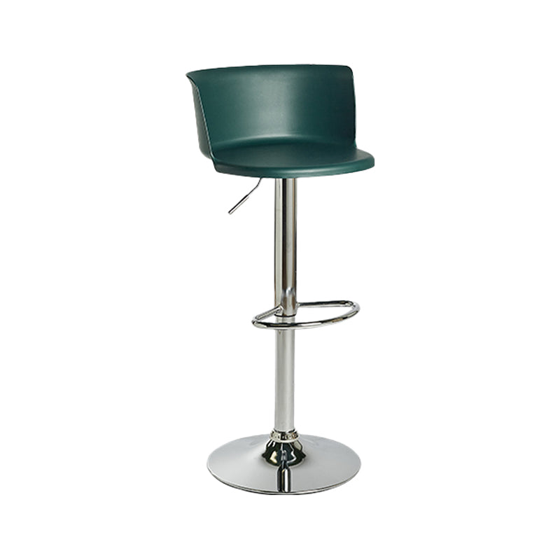 Industrial Backrest Armless Counter Stool Iron Cafe Bar Stool with Adjustable Cushion Blackish Green 1 Piece Clearhalo 'Bar Furniture' 'Bar Stools' 'bar_stools' 'furn' 'furn_bar_stools' 'Furniture' 'Kitchen & Dining Furniture' 6185539