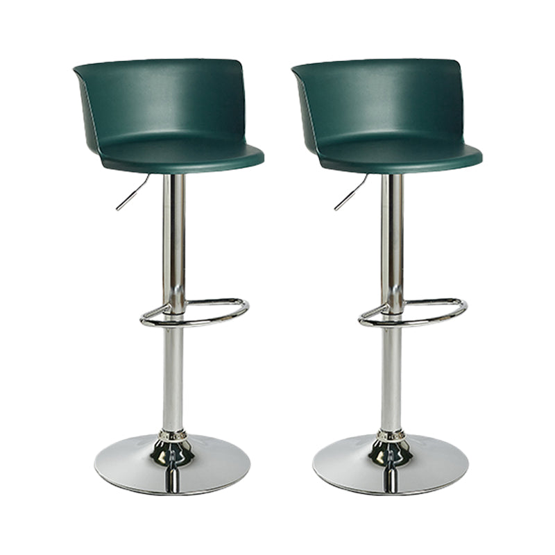 Industrial Backrest Armless Counter Stool Iron Cafe Bar Stool with Adjustable Cushion Blackish Green 2 Piece Set Clearhalo 'Bar Furniture' 'Bar Stools' 'bar_stools' 'furn' 'furn_bar_stools' 'Furniture' 'Kitchen & Dining Furniture' 6185540