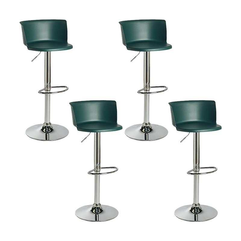 Industrial Backrest Armless Counter Stool Iron Cafe Bar Stool with Adjustable Cushion Blackish Green 4 Piece Set Clearhalo 'Bar Furniture' 'Bar Stools' 'bar_stools' 'furn' 'furn_bar_stools' 'Furniture' 'Kitchen & Dining Furniture' 6185541