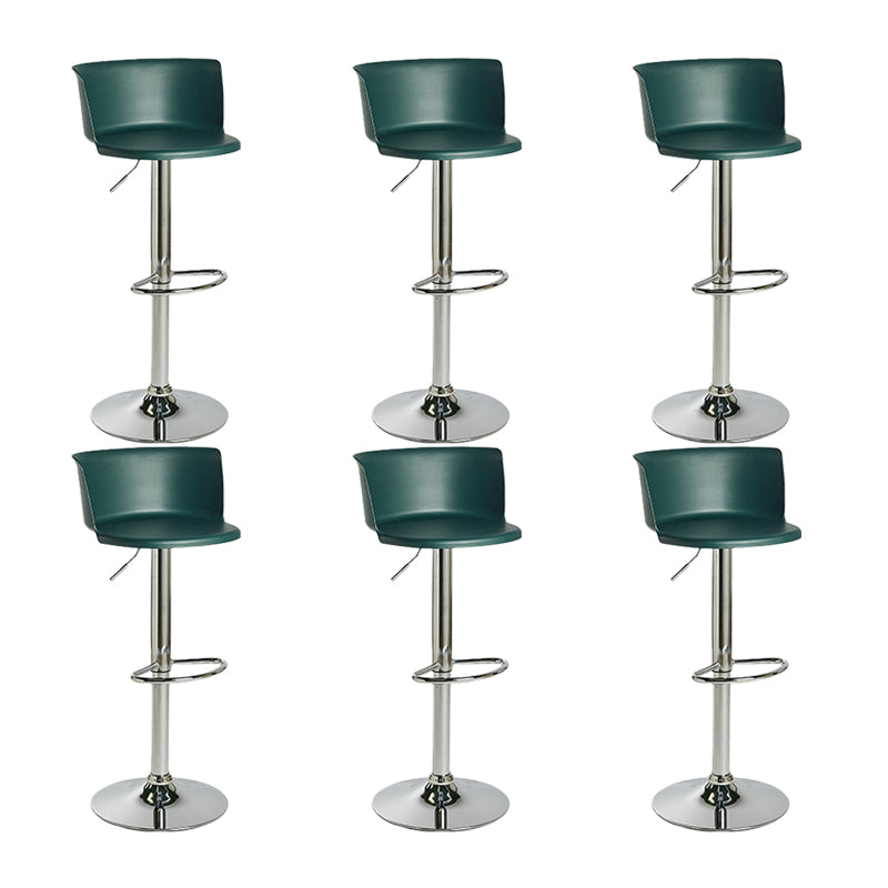 Industrial Backrest Armless Counter Stool Iron Cafe Bar Stool with Adjustable Cushion Blackish Green 6 Piece Set Clearhalo 'Bar Furniture' 'Bar Stools' 'bar_stools' 'furn' 'furn_bar_stools' 'Furniture' 'Kitchen & Dining Furniture' 6185542