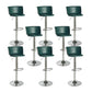 Industrial Backrest Armless Counter Stool Iron Cafe Bar Stool with Adjustable Cushion Blackish Green 8 Piece Set Clearhalo 'Bar Furniture' 'Bar Stools' 'bar_stools' 'furn' 'furn_bar_stools' 'Furniture' 'Kitchen & Dining Furniture' 6185543