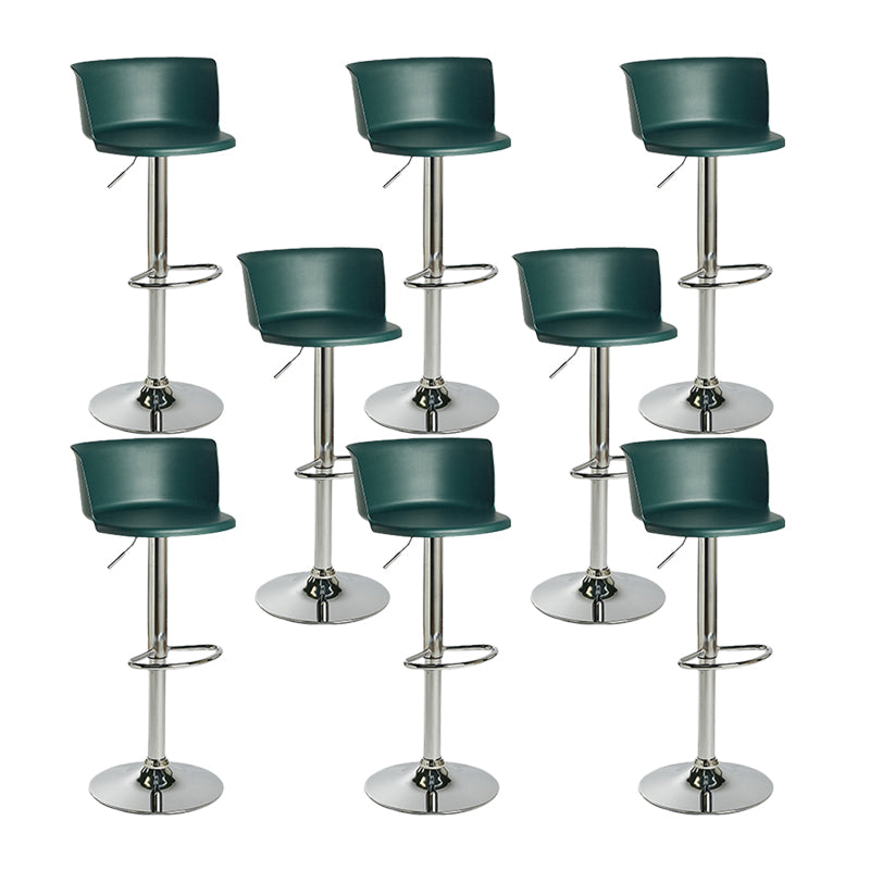 Industrial Backrest Armless Counter Stool Iron Cafe Bar Stool with Adjustable Cushion Blackish Green 8 Piece Set Clearhalo 'Bar Furniture' 'Bar Stools' 'bar_stools' 'furn' 'furn_bar_stools' 'Furniture' 'Kitchen & Dining Furniture' 6185543