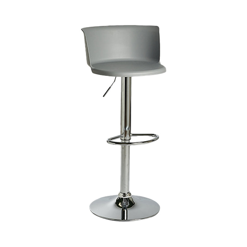 Industrial Backrest Armless Counter Stool Iron Cafe Bar Stool with Adjustable Cushion Grey 1 Piece Clearhalo 'Bar Furniture' 'Bar Stools' 'bar_stools' 'furn' 'furn_bar_stools' 'Furniture' 'Kitchen & Dining Furniture' 6185544