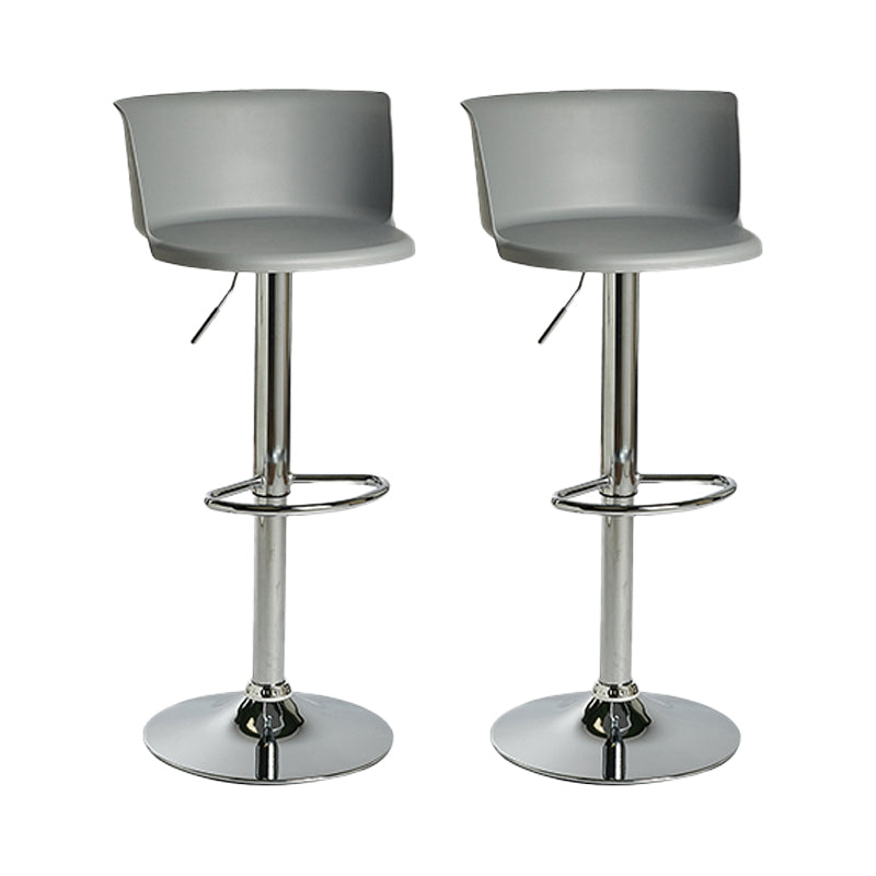 Industrial Backrest Armless Counter Stool Iron Cafe Bar Stool with Adjustable Cushion Grey 2 Piece Set Clearhalo 'Bar Furniture' 'Bar Stools' 'bar_stools' 'furn' 'furn_bar_stools' 'Furniture' 'Kitchen & Dining Furniture' 6185545
