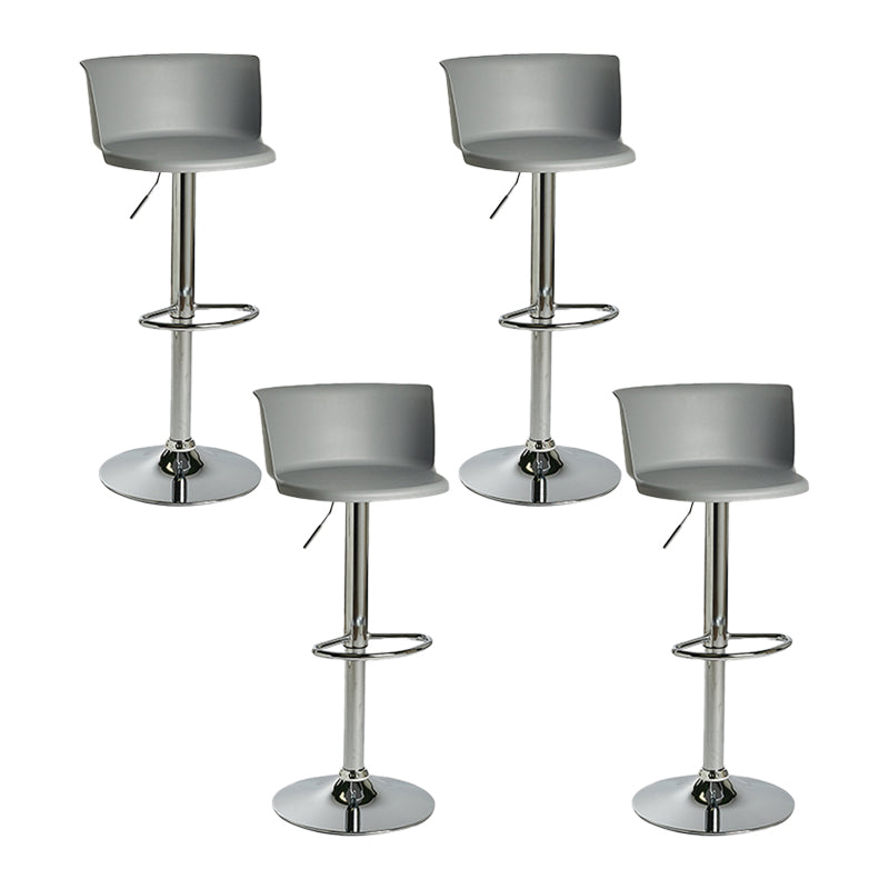 Industrial Backrest Armless Counter Stool Iron Cafe Bar Stool with Adjustable Cushion Grey 4 Piece Set Clearhalo 'Bar Furniture' 'Bar Stools' 'bar_stools' 'furn' 'furn_bar_stools' 'Furniture' 'Kitchen & Dining Furniture' 6185546