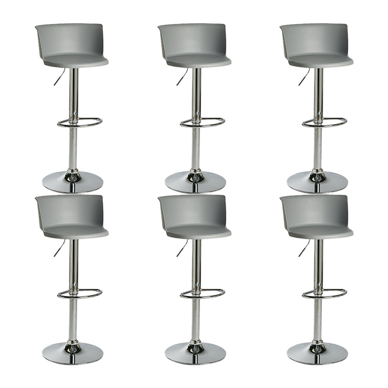 Industrial Backrest Armless Counter Stool Iron Cafe Bar Stool with Adjustable Cushion Grey 6 Piece Set Clearhalo 'Bar Furniture' 'Bar Stools' 'bar_stools' 'furn' 'furn_bar_stools' 'Furniture' 'Kitchen & Dining Furniture' 6185547
