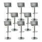 Industrial Backrest Armless Counter Stool Iron Cafe Bar Stool with Adjustable Cushion Grey 8 Piece Set Clearhalo 'Bar Furniture' 'Bar Stools' 'bar_stools' 'furn' 'furn_bar_stools' 'Furniture' 'Kitchen & Dining Furniture' 6185548