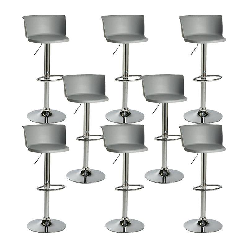 Industrial Backrest Armless Counter Stool Iron Cafe Bar Stool with Adjustable Cushion Grey 8 Piece Set Clearhalo 'Bar Furniture' 'Bar Stools' 'bar_stools' 'furn' 'furn_bar_stools' 'Furniture' 'Kitchen & Dining Furniture' 6185548