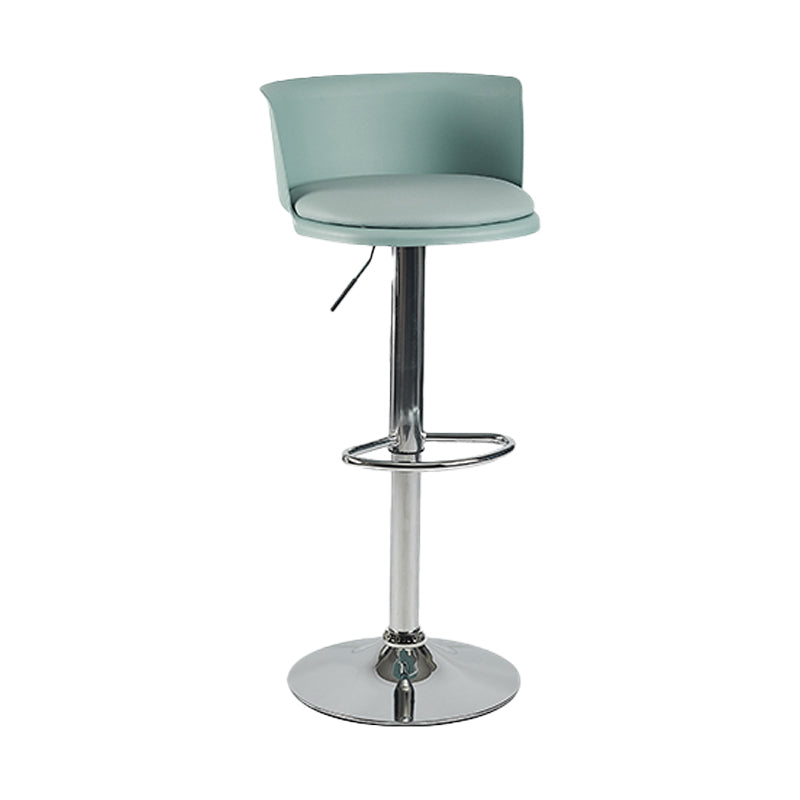 Industrial Backrest Armless Counter Stool Iron Cafe Bar Stool with Adjustable Cushion Green 1 Piece Clearhalo 'Bar Furniture' 'Bar Stools' 'bar_stools' 'furn' 'furn_bar_stools' 'Furniture' 'Kitchen & Dining Furniture' 6185549