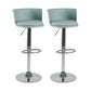 Industrial Backrest Armless Counter Stool Iron Cafe Bar Stool with Adjustable Cushion Green 2 Piece Set Clearhalo 'Bar Furniture' 'Bar Stools' 'bar_stools' 'furn' 'furn_bar_stools' 'Furniture' 'Kitchen & Dining Furniture' 6185550